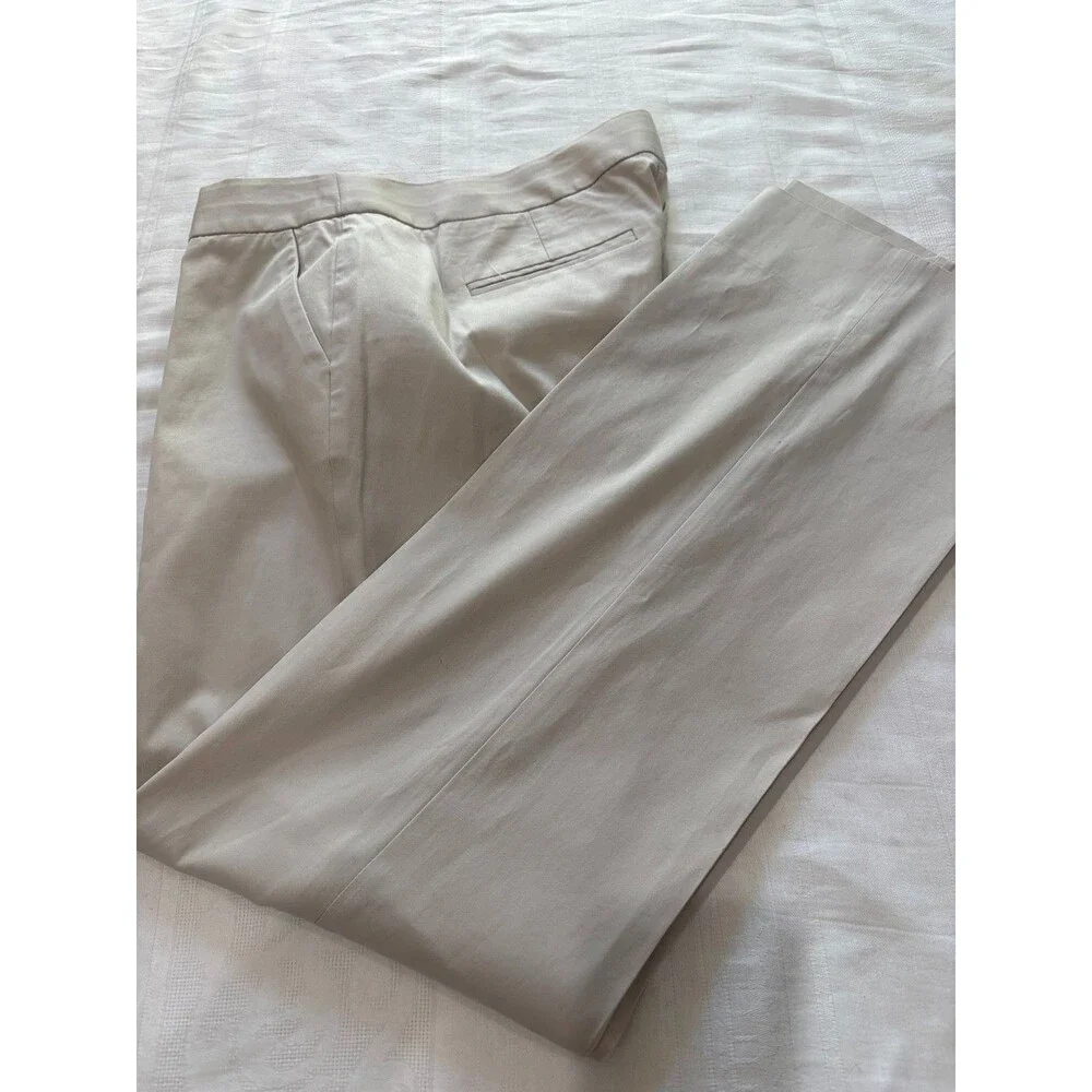 J Crew City Fit Womens Size 4 Beige Dress Pants Straight Leg Career Trousers